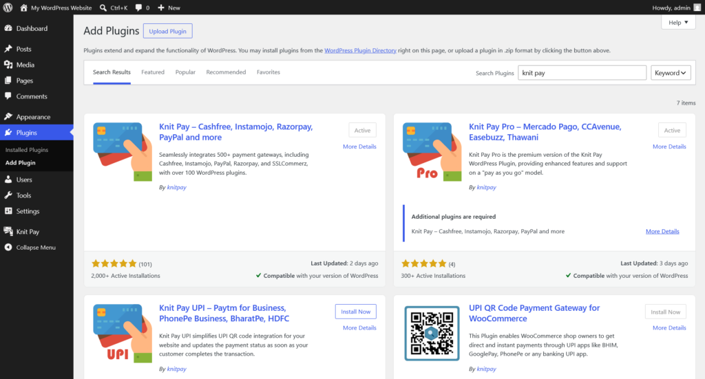 Install Knit Pay in WordPress. Collect payment in Orderbox using Knit Pay.
